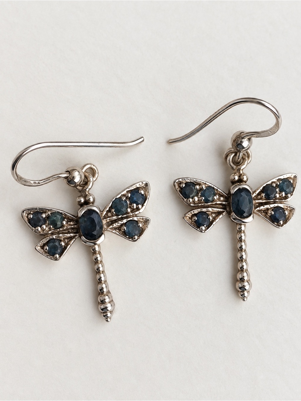 Sterling Silver 925 Dangle Dragonfly Earrings